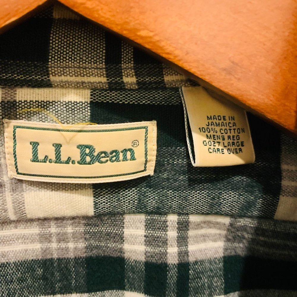 Vintage LL Bean Flannel Men's Thick Work Shirt Size Large Heavy Chamois Work - Picture 7 of 9